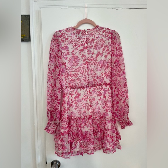 Aqua Pink and White Floral Dress - Picture 2 of 4